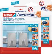 6x Tesa Powerstrips metaal haken small - Klusbenodigdheden - Huishouden - Verwijderbare haken - Opplak haken 2 stuks