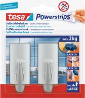 4x Tesa Powerstrips chroom haken large trend - Klusbenodigdheden - Huishouden - Verwijderbare haken - Opplak haken 2 stuks
