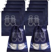 3 Stuks schoenen opberg zak tas voor op reis Extra Groot | Grijs Reis product| Makkelijk in de koffer Houd je spullen schoon Reisaccessoires tas