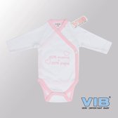 VIB® - Rompertje Luxe Katoen - 50% Mama + 50% Papa (Wit-Roze) - Babykleertjes - Baby cadeau