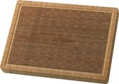 Snijplank van massief bamboehout met sapgeul, aan beide zijden te gebruiken, groot, 42 x 31 cm.