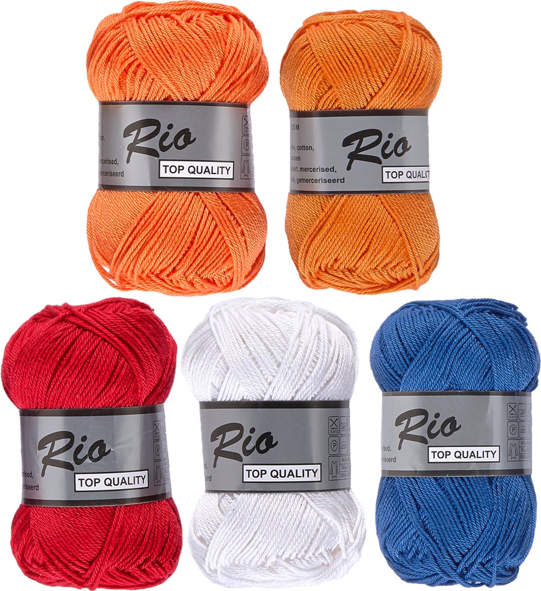 Set van 10 Lammy yarns Rio bollen - katoen garen pakket  Nederland - pendikte 3 a 3,5mm