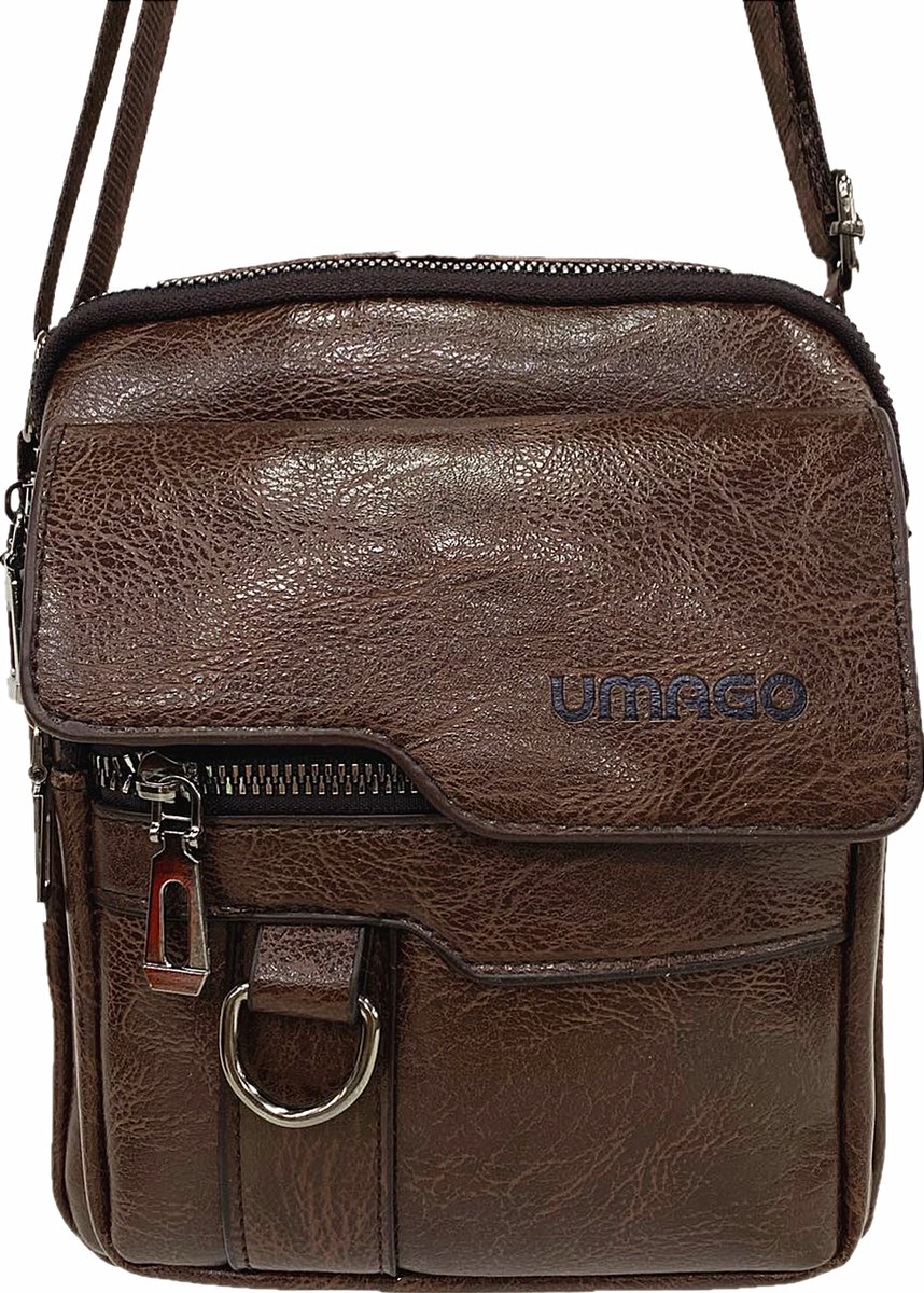 Massi Miliano Kleine Schouder/Reistas Herentas Kunstleer Bruin - (22602-14 - 20x8x23cm -