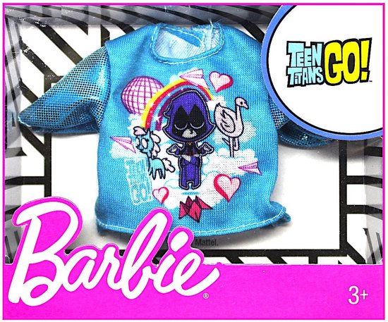 Barbie kleding accessoire / shirt Teen Titans Go, blauw