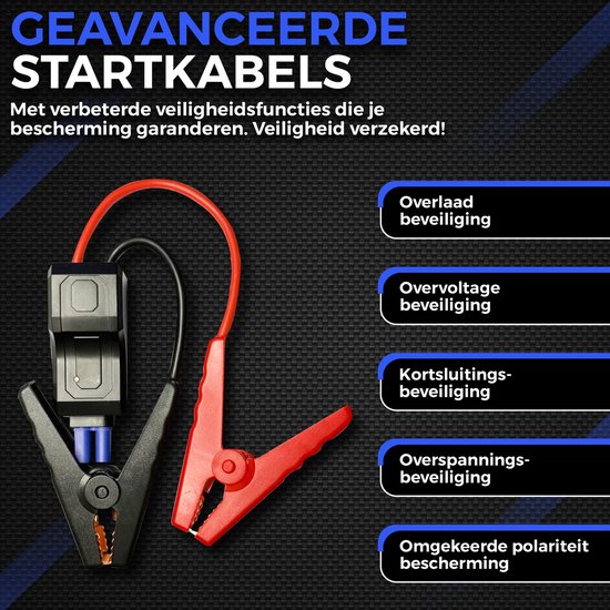 Tandora Jumpstarter voor auto - 12V Starthulp - startbooster - met Powerbank - Incl opbergkoffer - zaklamp / SOS Noodlicht - jumpstarters - TANDORA