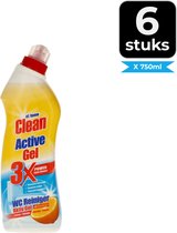At Home Clean Active Gel Lemon Toilet Reiniger - 750 ml - Voordeelverpakking 6 stuks