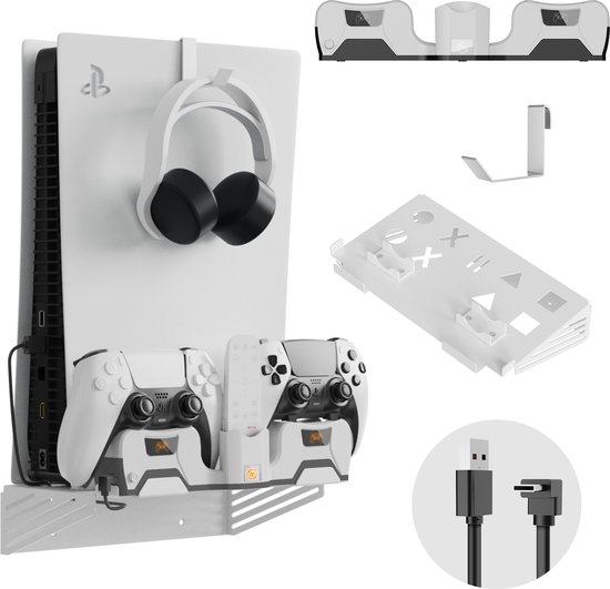 Blanc - Support mural pour console de jeu PS5 Slim, support mural