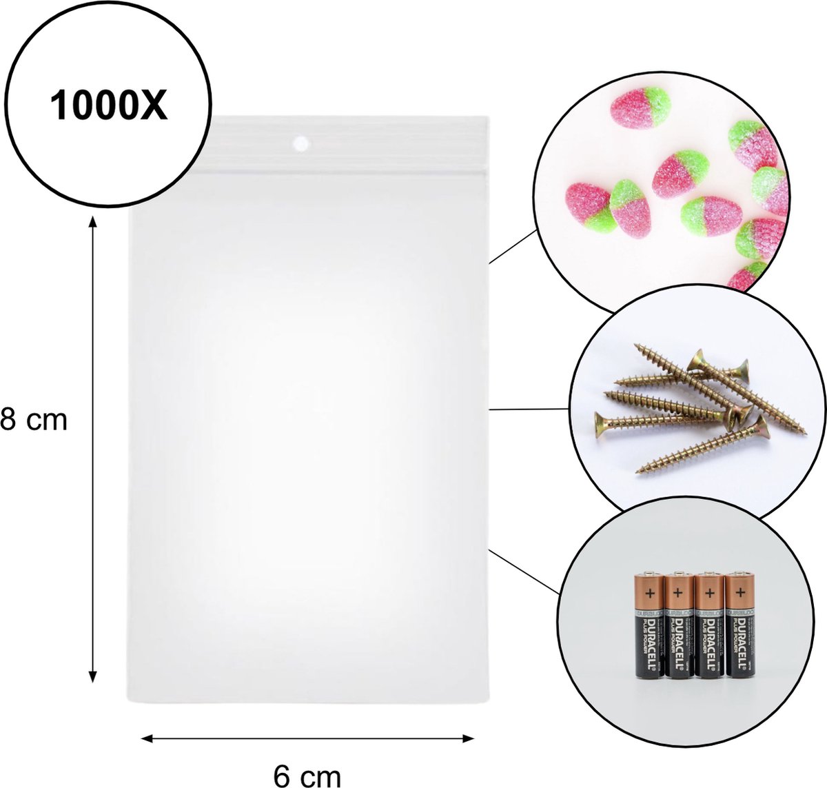 PD® - Gripzakjes - Gripzakjes 60 x 80 - 1000 stuks - EXTRA STERK - Diamond painting zakjes - Gripzakjes klein - Grip zakjes 1000 stuks - Transparant