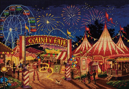 PANNA County Fair - Borduurpakket - 27 x 38 cm - DIY pakket volwassenen