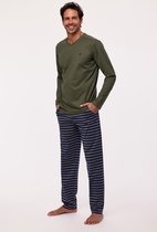 Woody pyjama heren - donkergroen - 232-11-MVL-S/738 - maat L