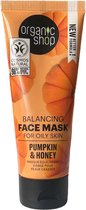 Organisch Balancing gezichtsmasker voor vette huid met pompoen en honing. 75 ml