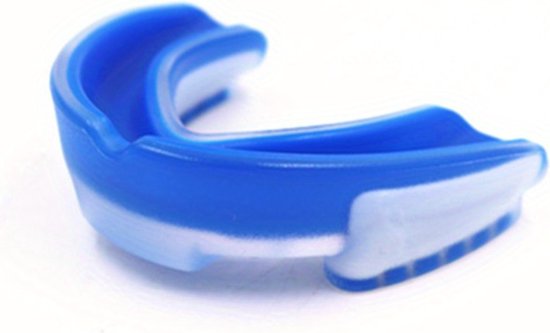 Livano Gebitsbeschermer Kickboksen - Boksen - Bitje Vechtsport - Volwassen - Mouthguard - Tanden - Blauw & Wit - Groot