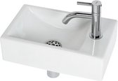 Plieger Austin Fountain Toilet Right - Set - Fontaine 37 x 23 cm avec robinet pour lavabo et siphon - Céramique - Blanc
