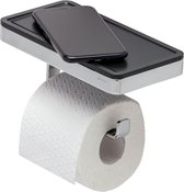 Geesa Frame Toiletrolhouder met planchet Zwart / Chroom