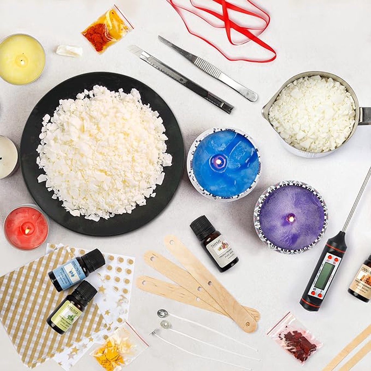 Betoverende Kaarsenmagie Set - Alles-in-één DIY Cadeauset voor het Creëren van Unieke