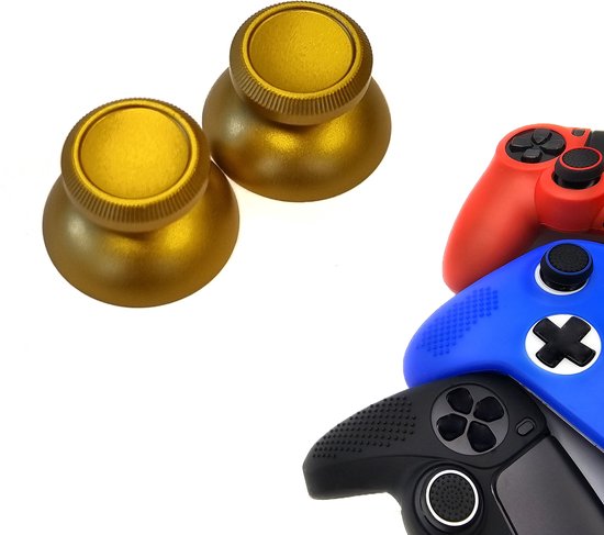 Foto: Gadgetpoint gaming thumb grips performance thumbsticks accessoires geschikt voor playstation ps4 ps5 xbox 360 one series x s nintendo switch pro controller s thumbgrips glimmend goud