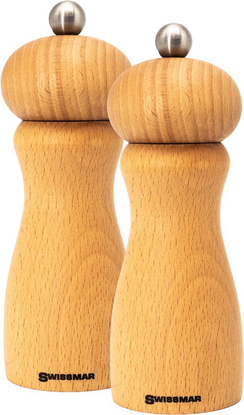 Moulin à Sel Et Poivre Manuel En Bois Et Inox – Broyeur Céramique Réglable, Compact Et Parfait Pour Table, Voyage Ou Cuisine