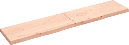 Tafelblad natuurlijke rand 200x40x(2-4)cm eikenhout donkerbruin kopen