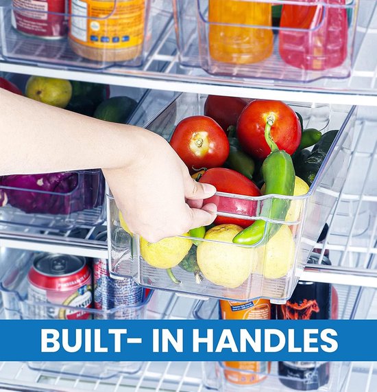 KICHLY Plastic Luchtdichte Voedselopslagcontainer, Plastic voedselcontainers voor keuken, pantry – Microgolfoven- en Diepvriesbestendig, Lekvrij - BPA-Vrij (Blauw, 6