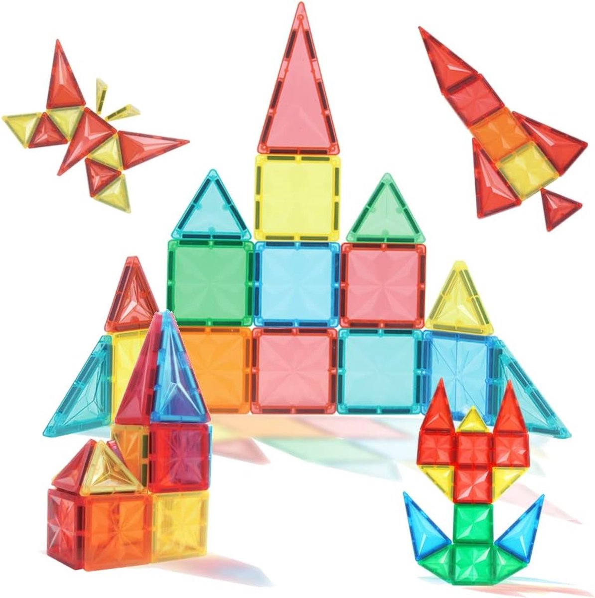 Magnetische bouwstenen bouwblokken 30 stuks - voor kinderen jongens/meisjes vanaf 3 jaar - Educatieve speelgoed, ontwikkeling van verbeelding, creatief denken, concentratie