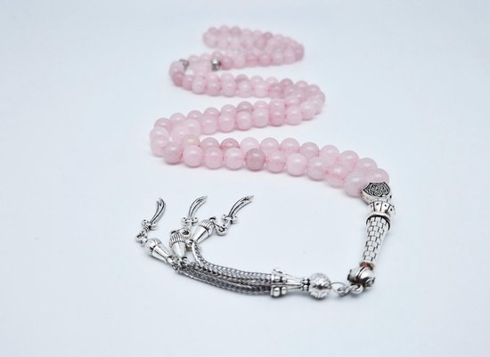 Tasbih 99 Perline Preghiera 8mm – Rosario Islamico In Acrilico Con Ciondoli Stella E Luna – 45 Cm - 5
