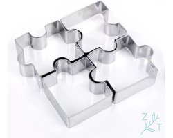 ZijTak - Puzzel uitsteekvorm - Uitsteker - Cookie cutter - Koekjes - Deeg - Fondant voor Cake - Kinderbrooduitsnijders - Gebak - Brood - Toast - Groenten - Fruit - - koekjes - 4 stuks