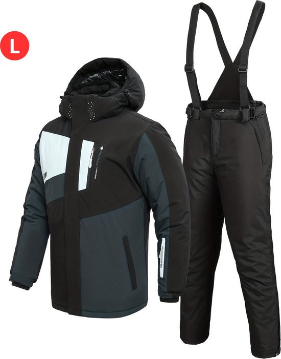 Foto: Livano skipak skibroek skijas ski suit wintersport heren 2 delig zwart maat l