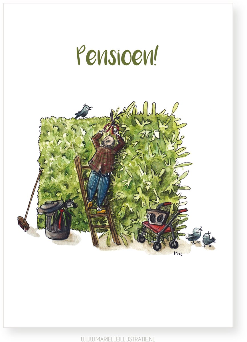 Pensioen man, wenskaart 10x15cm