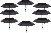 Set van 8 Automatische Windproof Paraplu's - Opvouwbaar & Stijlvol Zwart - Ø 100 cm