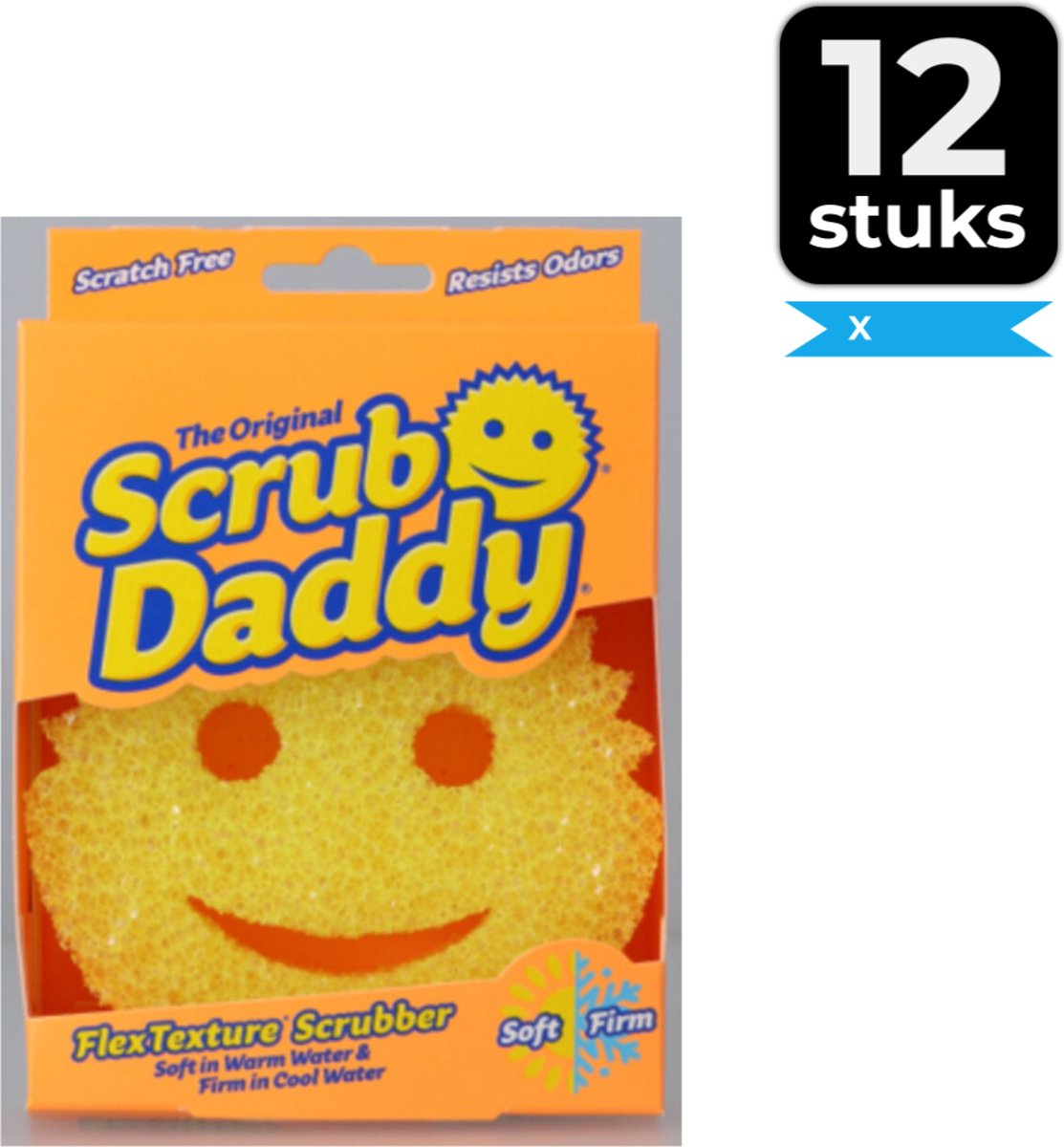 Scrub Daddy Original - Spons Geel - Anti Kras - Voordeelverpakking 12 stuks