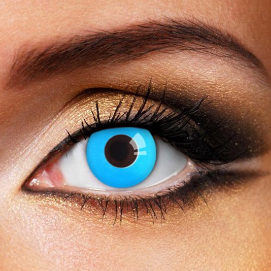 Partylens® kleurlenzen - Blue Eye - zachte jaarlenzen met lenshouder - Halloween carnaval Cosplay