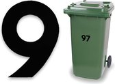Huisnummer kliko sticker - Nummer 9 - Klein zwart - container sticker - afvalbak nummer - vuilnisbak - brievenbus - CoverArt
