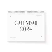 Kalender 2024 - 35x24cm - Jaarplanner 2024 - 300gms papier - inclusief ophanghaakje - inclusief transparant voorblad