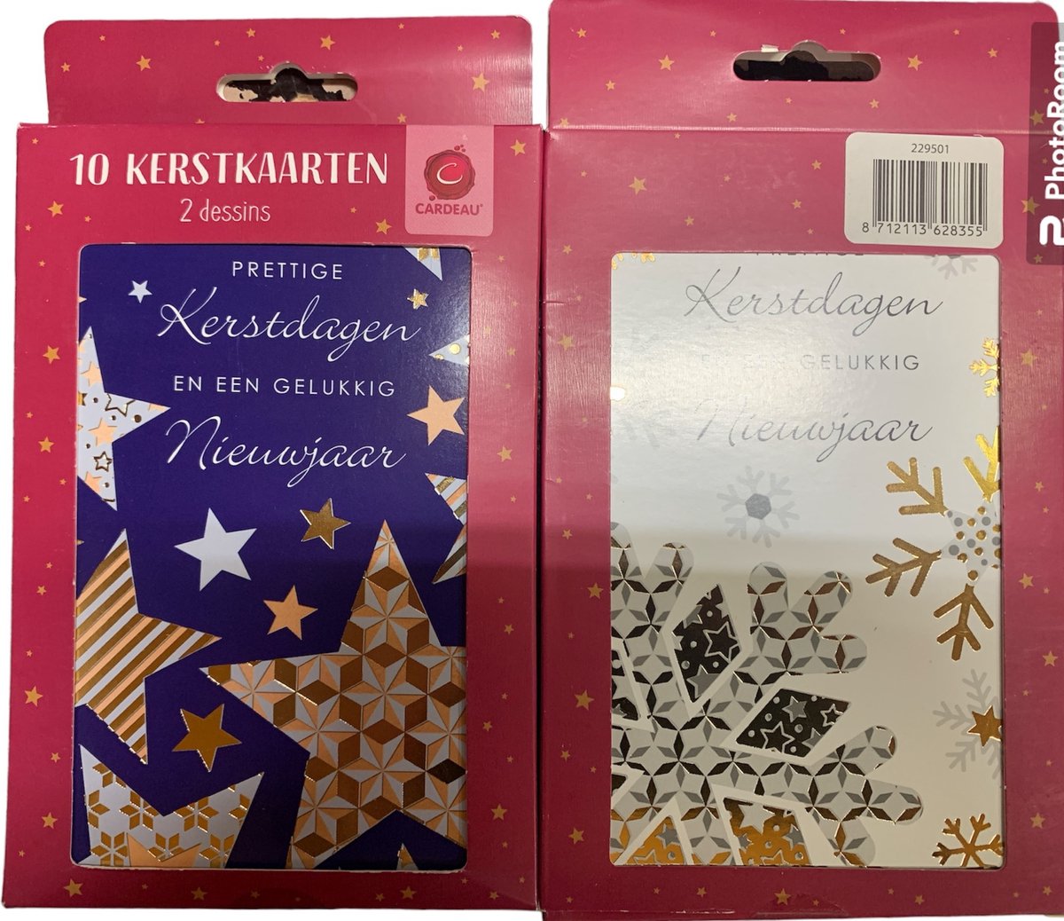40 kerstkaarten - Prettige Feestdagen - Gezellige Feestdagen - Luxe Dubbele Kaarten met Envelop