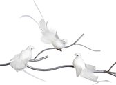 Witte Duifjes voor in de kerstboom op een knijpertje - set van drie - Witte vogeltjes op kerstboom clip