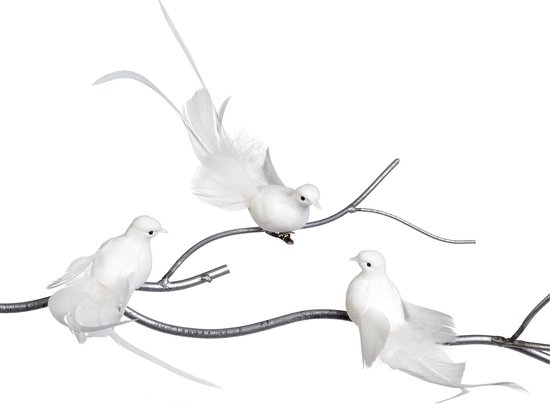 Sjaal met Verhaal kerst ornament vredesduif wit 9 x 5 x 12 cm kopen