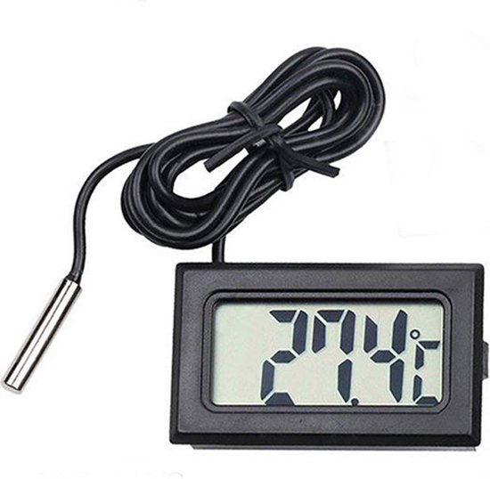 Digitale Thermometer met Meetsonde | INCLUSIEF BATTERIJEN | geschikt voor o.a. koelast, aquarium, zwembad, vriezen etc. | Meetsonde -5ºC - +70ºC | 1 Meter Kabel - ’merkloos’