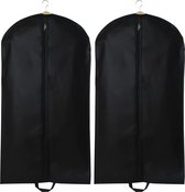 2 kledingzakken, ademende hangende kledingbeschermer, opvouwbare stofkap, kledingopbergtas met ritssluiting, voor garderobe-organisatie en reizen (zwart)