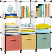 9 étagères système Cubes DIY Cube polypropylène plastique armoire étagère à chaussures chambre Dressing salon Wit