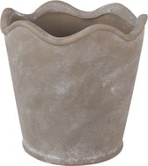 Clayre & Eef Bloempot Ø 19x18 cm Grijs Keramiek Bloempot Binnen