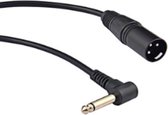 Câble adaptateur coudé XLR (m) - Jack 6,35 mm mono (m) - 0 mètre