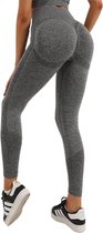 Leggings de gymnastique pour femmes, pantalons de Yoga d'entraînement taille haute sans couture, collants Fitness des fesses Scrunch de remise en forme - couleur gris - taille S