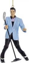Elvis Presley Blue Suit Hound Dog Elvis With Microphone Christmas Ornament