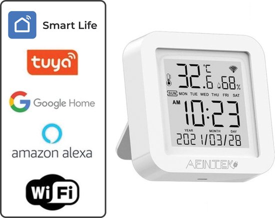 Thermomètre/hygromètre WiFi Smart Life avec date et heure - Version USB |  bol