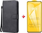 Xiaomi 13T / 13T Pro - zwart agenda book case hoesje + full glas screenprotector