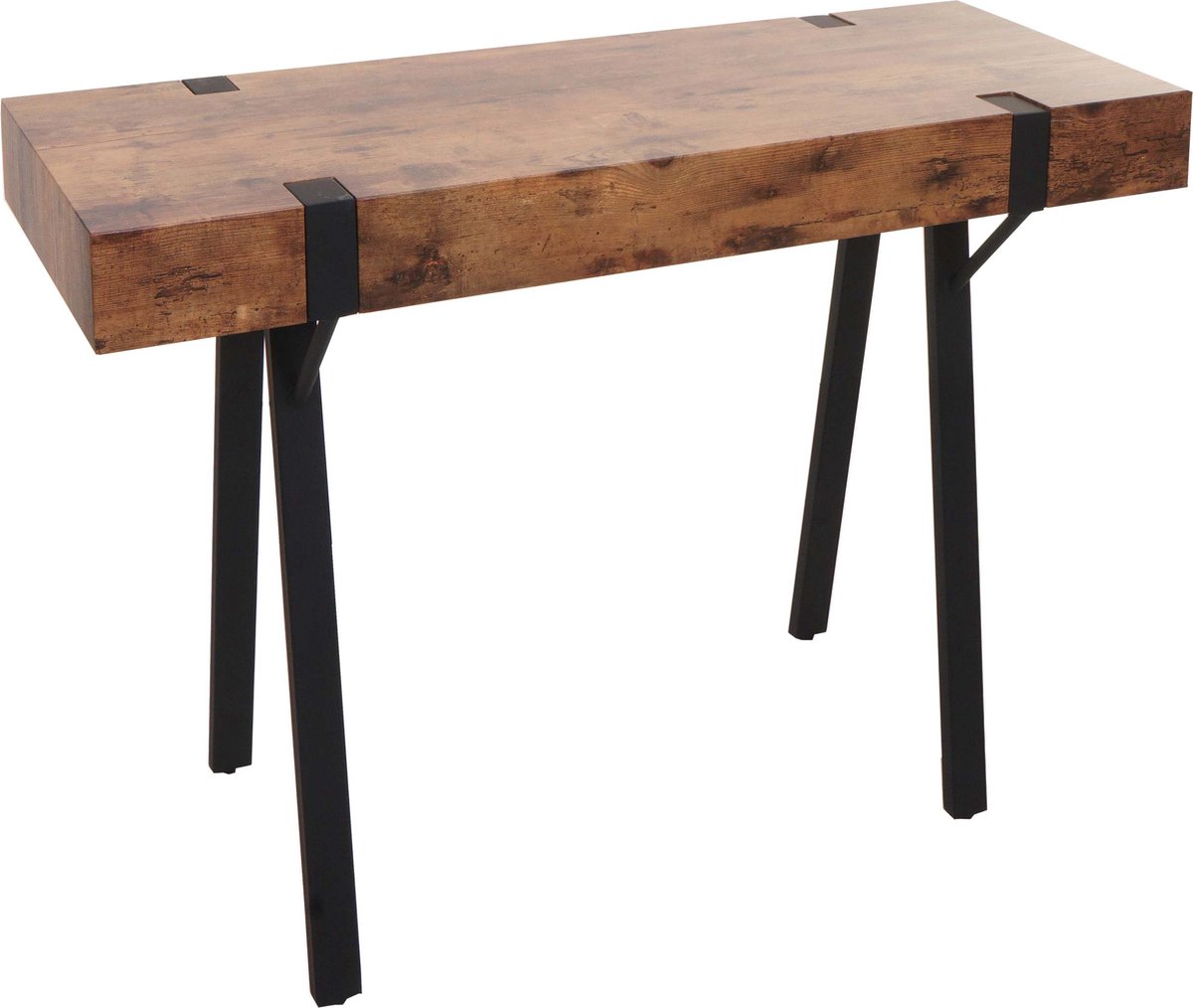 MCW Console tafel MCW-L54, telefoontafel werktafel bijzettafel opbergtafel, metaal 75x100x40cm ~ donker wild eiken