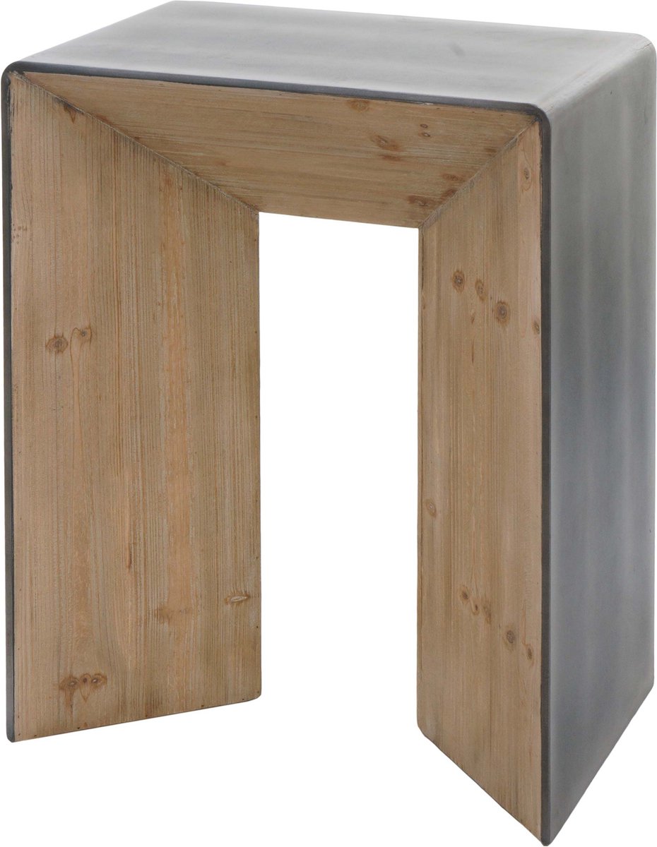 MCW Console tafel MCW-L76, telefoontafel bijzettafel, industrieel massief hout MVG, 80x60x40cm naturel met metaal look Veelkleurig