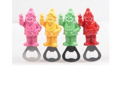 Stoobz Fles opener - rood - fuck you kabouter middelvinger - grappige bieropener - funcadeau schoencadeautje
