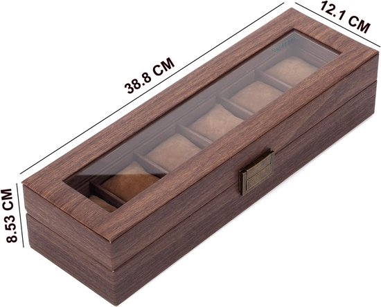 Stackers Horlogedoos Classic van kunstleer en glas Stackers Horlogedoos Classic van kunstleer en glas