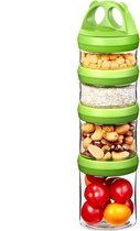 Vershouddozen, voor snack, met twistlock 4-delig stapelbaar, 100% BPA-vrij, luchtdicht, lekvrij, geschikt voor magnetron, vriezer en vaatwasser